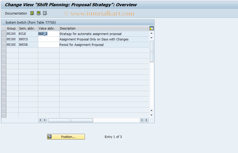 SAP TCode OORU - Shift Planning: Proposal Strategy