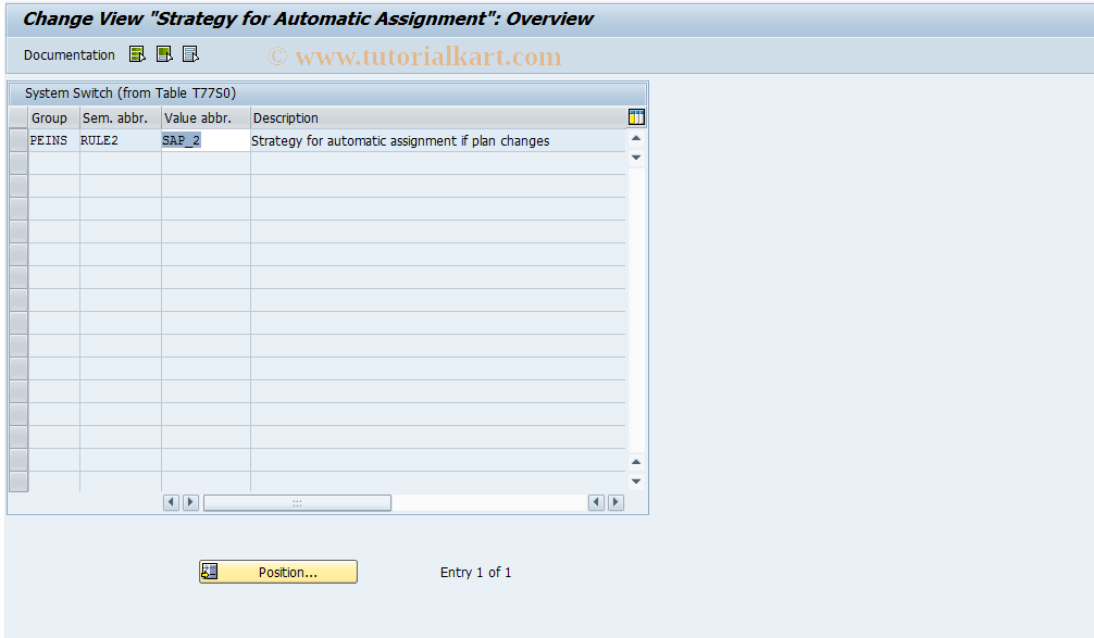 SAP TCode OORV - Strategy for Automatic Assignment