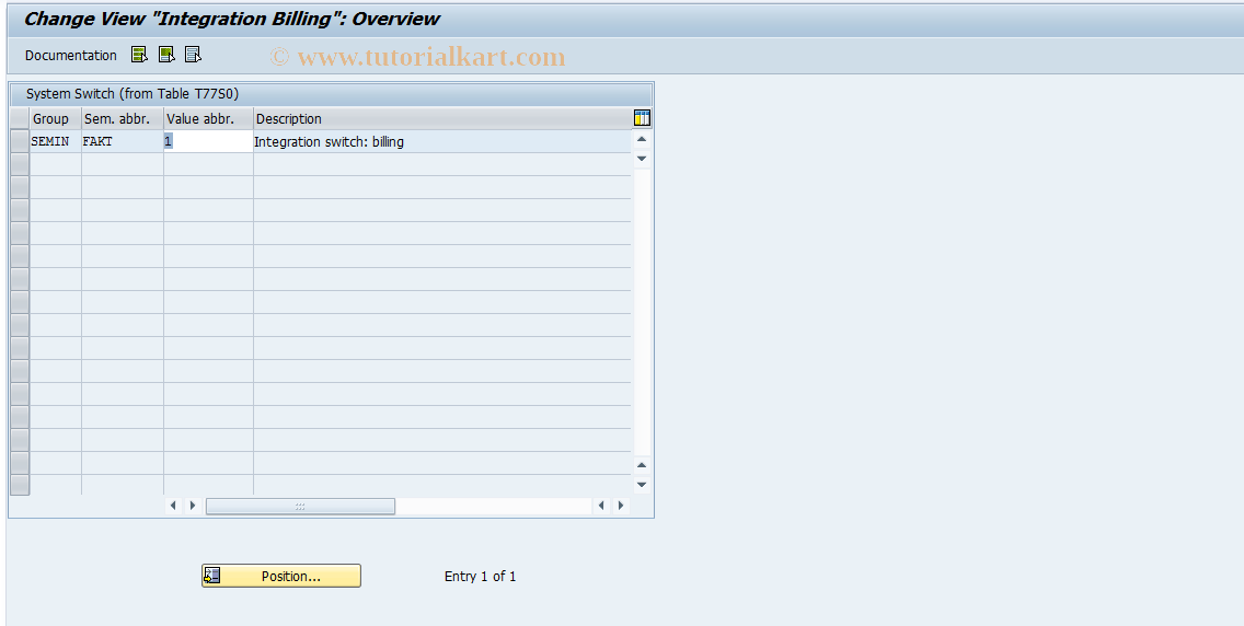 SAP TCode OOSD - Integration Billing