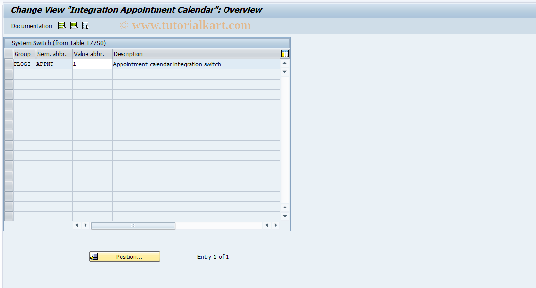SAP TCode OOTK - Integration Appointment Calendar