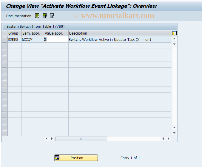 SAP TCode OOWFAC - Activate Workflow Event Linkage