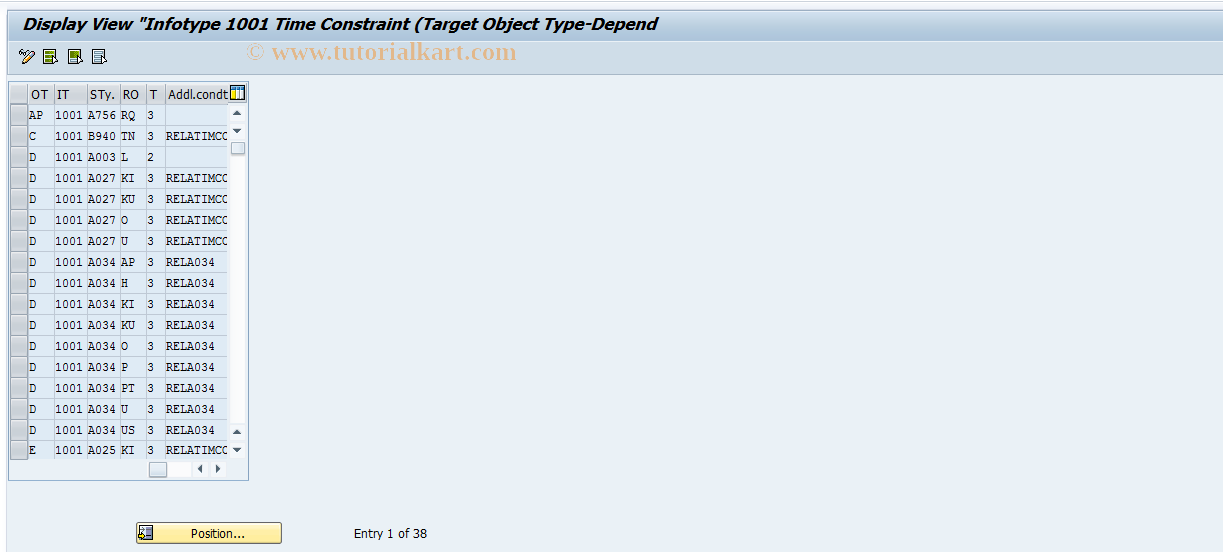 SAP TCode OOZR - Target OT-Dependent Time Constraint