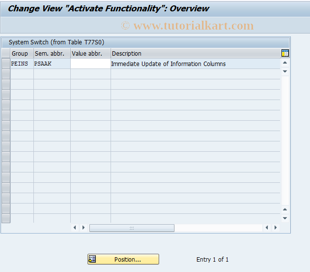 SAP TCode OO_PTSPPS_INCLUPD - Activate Functionality