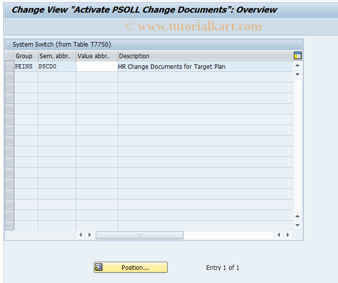SAP TCode OO_PTSPPS_PSCDO - Activate PSOLL Change Documents