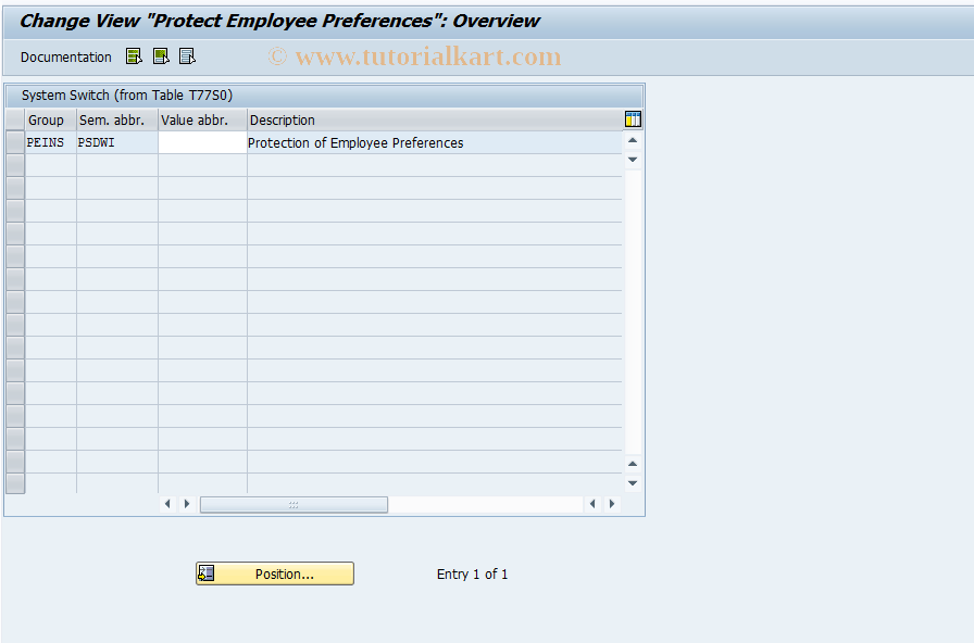 SAP TCode OO_PTSPPS_PSDWI - Protect Employee Preferences