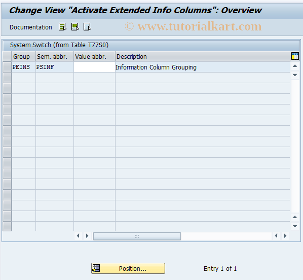 SAP TCode OO_PTSPPS_PSINF - Activate Extended Info Columns