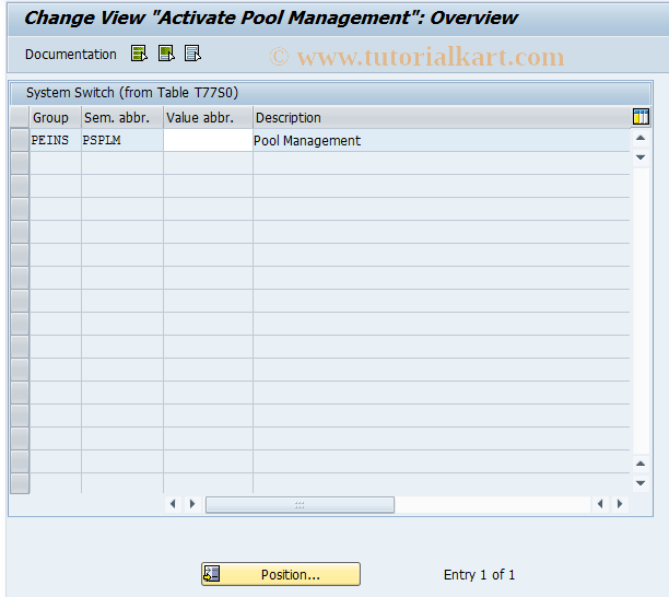 SAP TCode OO_PTSPPS_PSPLM - Activate Pool Management