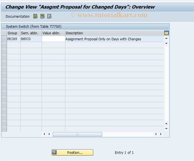 SAP TCode OO_PTSPPS_SMUCD - Assgmt Proposal for Changed Days