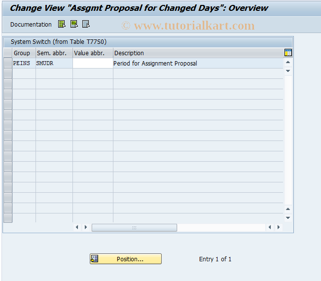 SAP TCode OO_PTSPPS_SMUDR - Assgmt Proposal for Changed Days