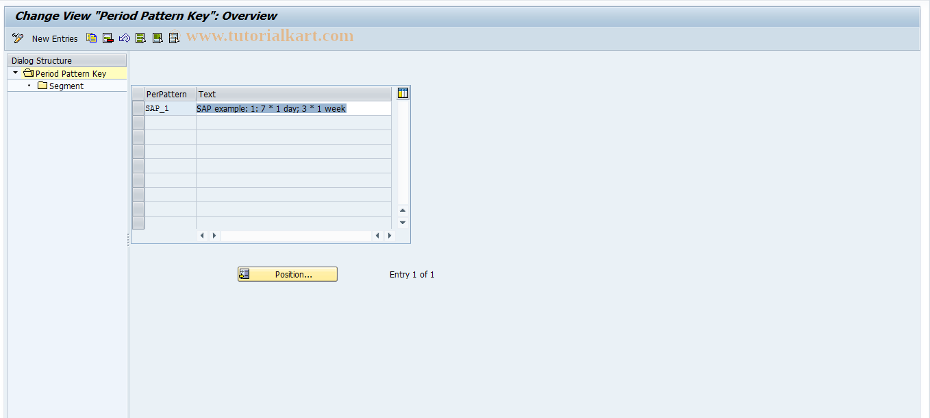 SAP TCode OP11 - Maintain Period Pattern Key