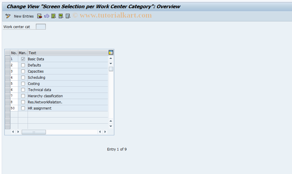 SAP TCode OP13 - Maintain Screen Sequence