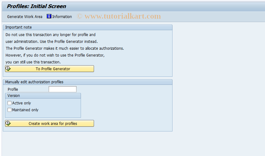 SAP TCode OP15 - Production User Profile