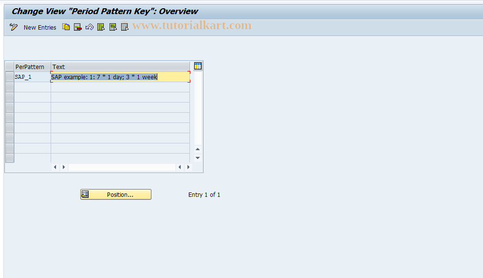 SAP TCode OP16 - Maintain Period Pattern