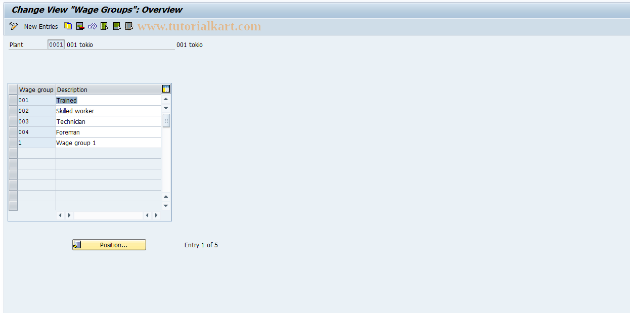 SAP TCode OP22 - Maintain Wage Groups