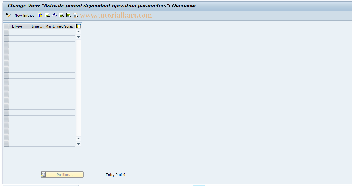SAP TCode OP24 - Maintain period dependent operation val.