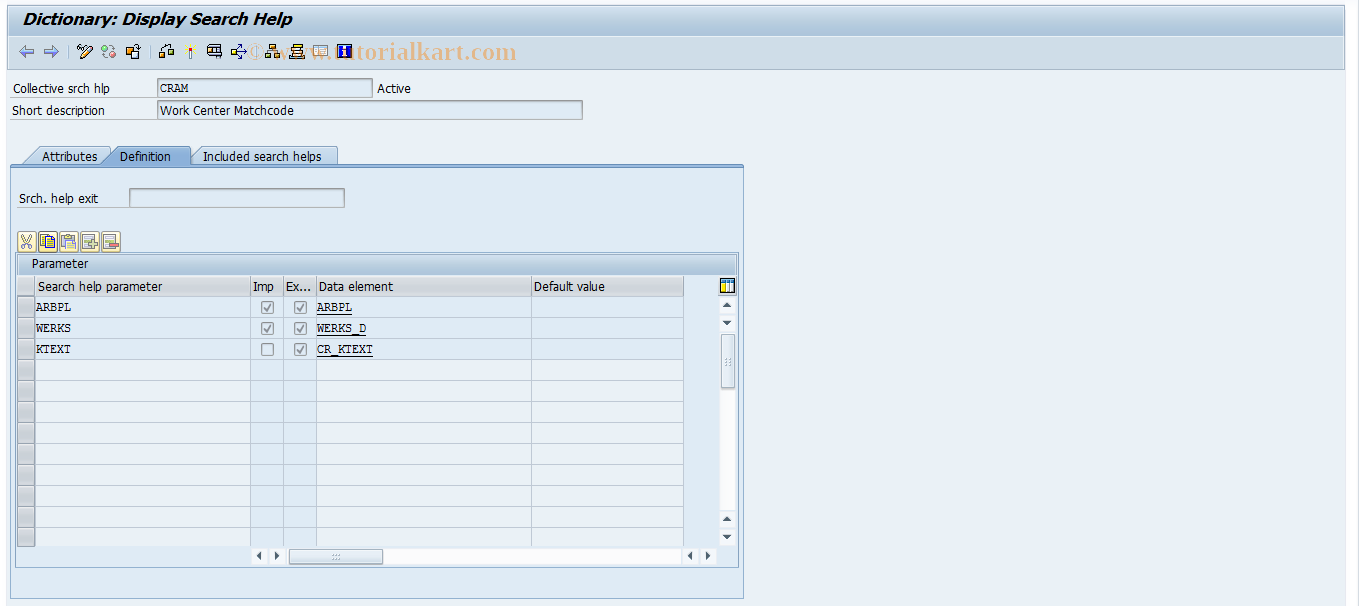 SAP TCode OP41 - Matchcode for work center