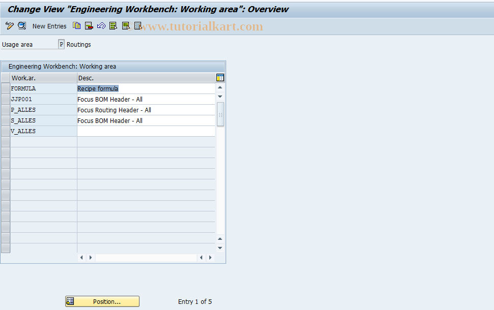 SAP TCode OP77 - Engineering Workbench for Task Lists