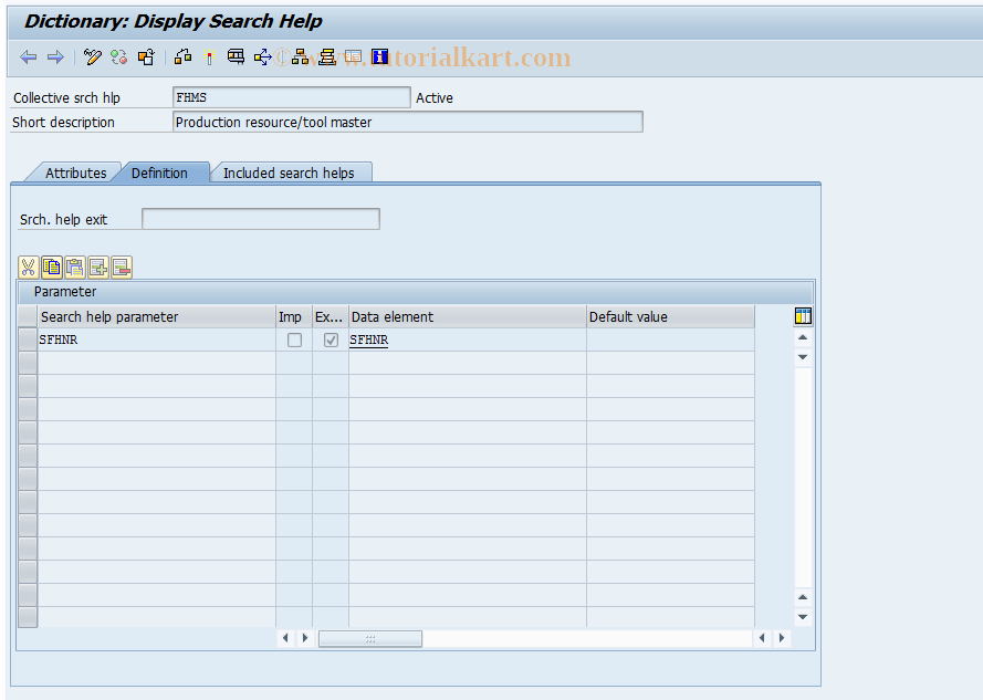 SAP TCode OP7A - Customizing matchcode for PRTs