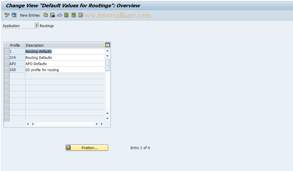 SAP TCode OP84 - Profiles: Default Values for Rtgs.