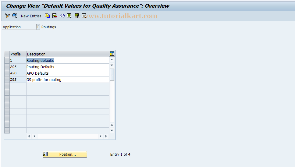 SAP TCode OP85 - Profiles: Default Values for QM