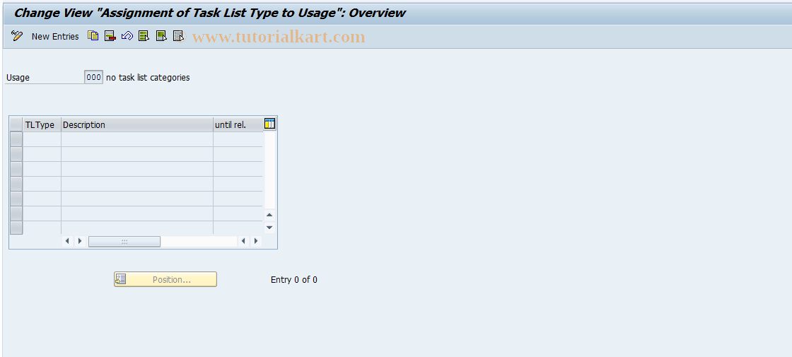 SAP TCode OP88 - Maintain Assignmt. of Task List Type