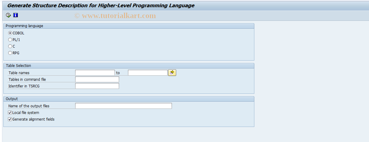 SAP TCode OP8C - Record layout for background (APL)