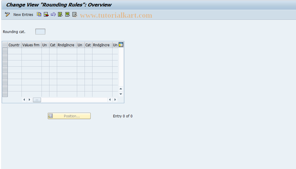 SAP TCode OPE6 - Maintain Rounding Category