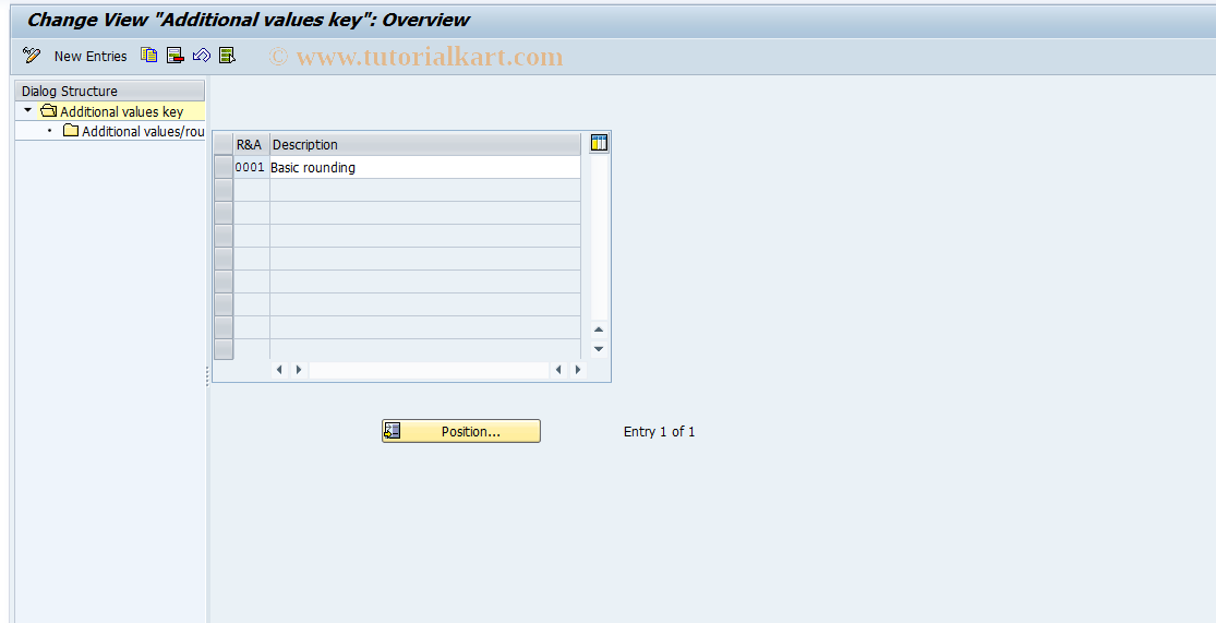 SAP TCode OPE7 - Maintain overhead key