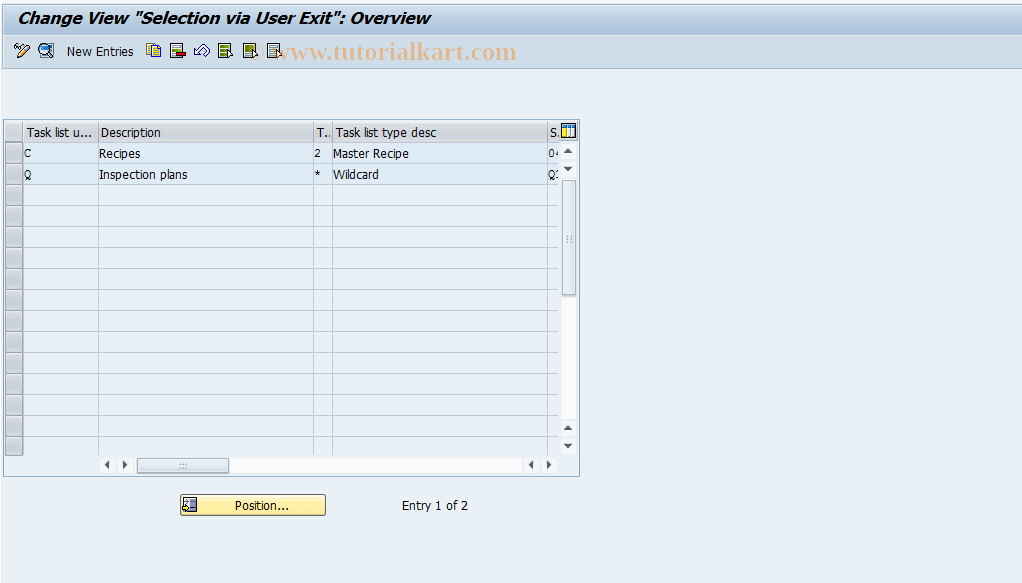 SAP TCode OPEA - User selection