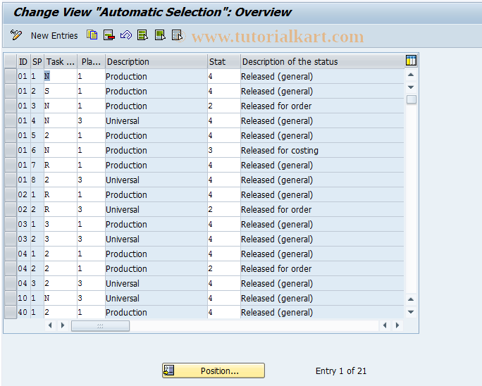 SAP TCode OPEB - Automatic selection