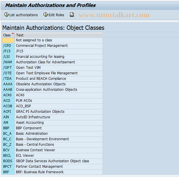 SAP TCode OPF1 - Authorizations for CAPP