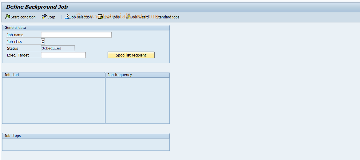 SAP TCode OPJ4 - Schedule batch function request
