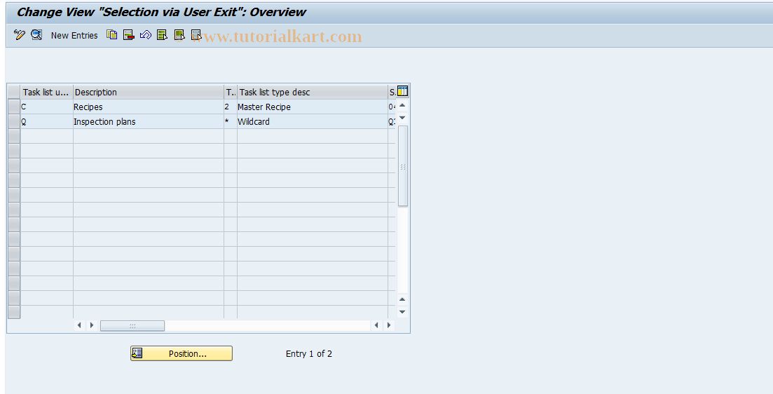 SAP TCode OPJE - User Selection