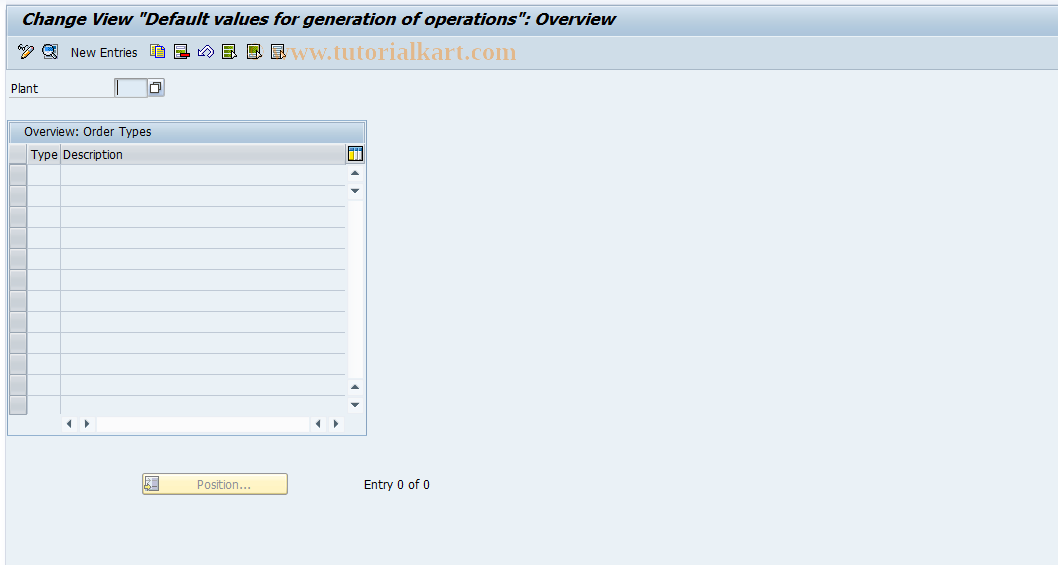 SAP TCode OPJG - Maintain Default Values