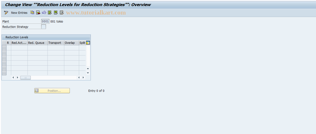 SAP TCode OPJT - Maintain Strategy Levels