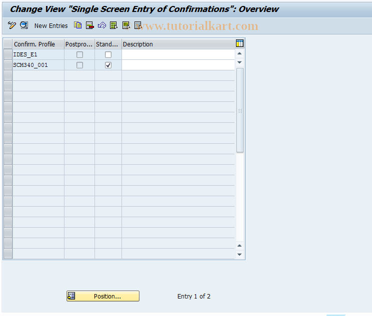 SAP TCode OPK1 - Confirmation Parameters PP-PI