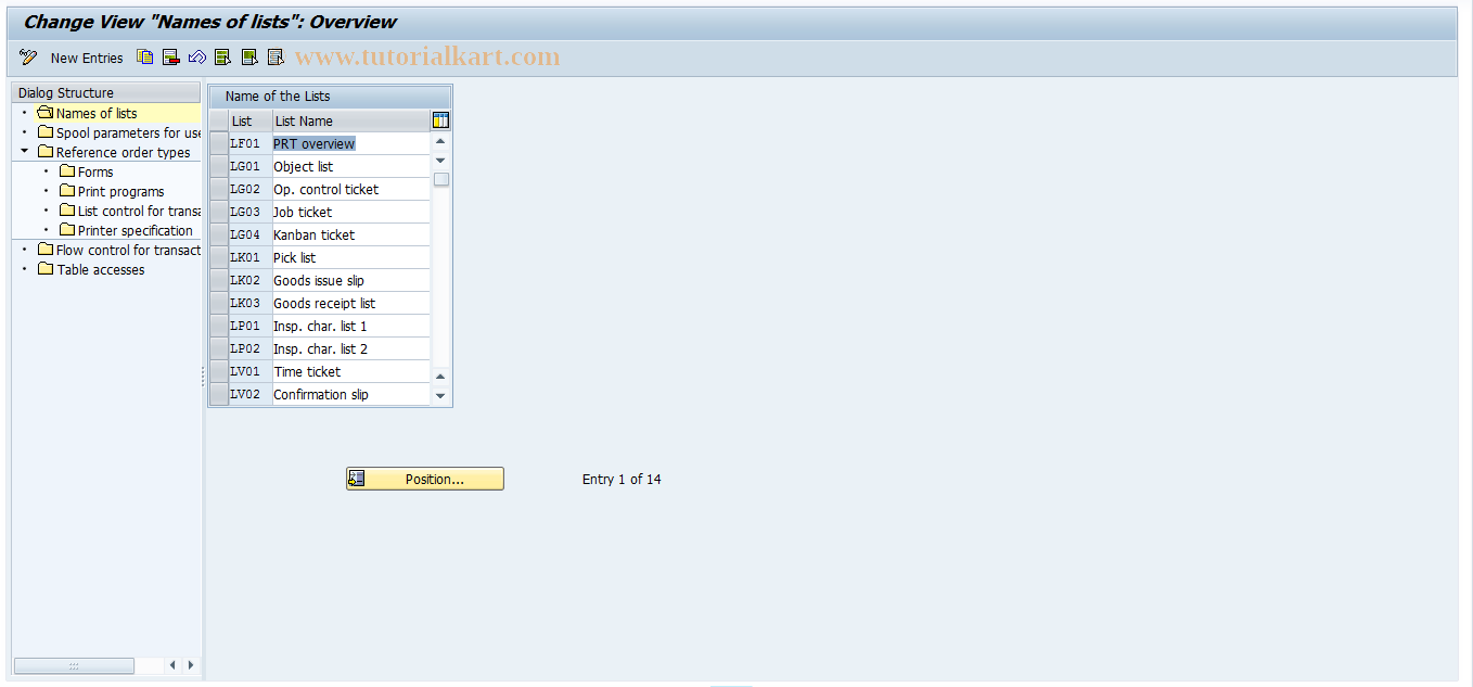 SAP TCode OPK8 - Maintain print control production orders