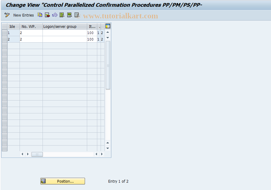 SAP TCode OPKB - Control parallel confirmation