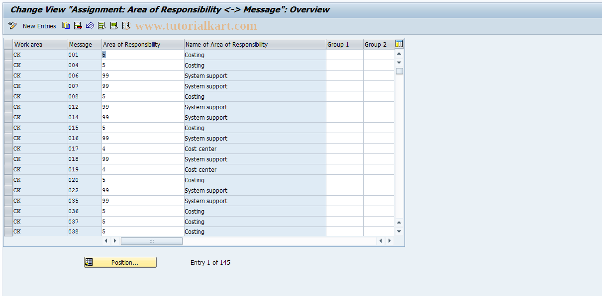 SAP TCode OPKG - Maintain Messages