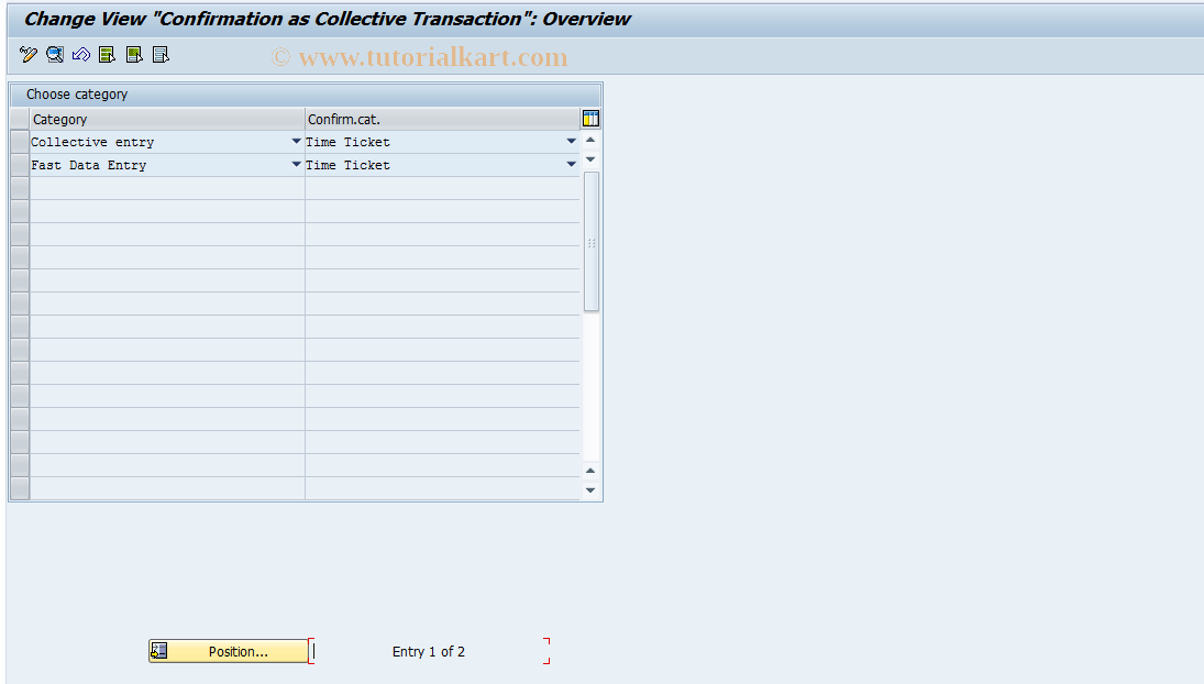 SAP TCode OPKI - Maintain Collective Confirmation