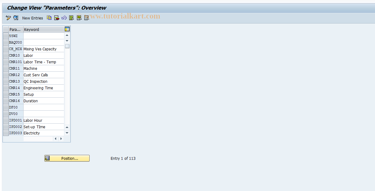 SAP TCode OPKL - Formula Parameters