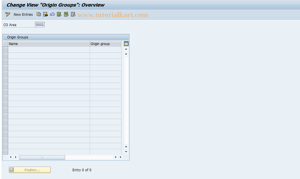 SAP TCode OPKS - Maintain Origins for CO Object