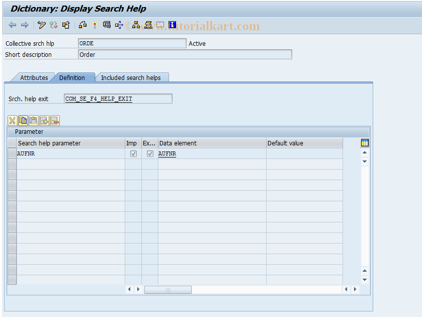 SAP TCode OPKZ - Customizing Matchcode for ProdOrder