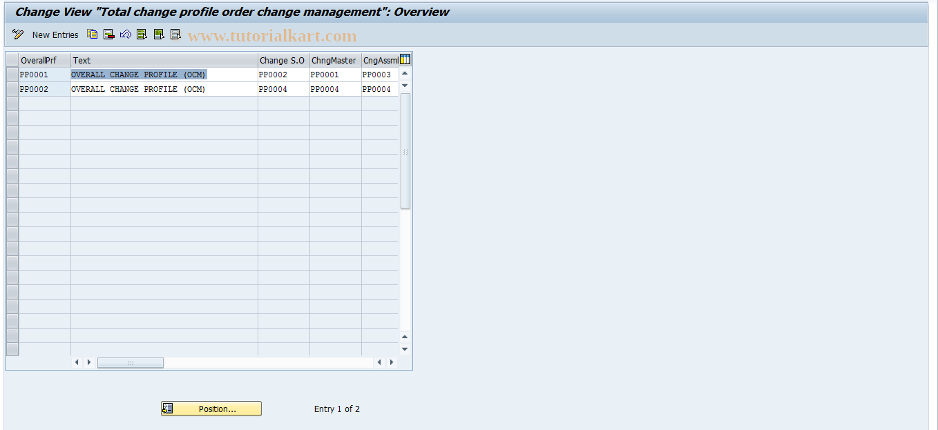 SAP TCode OPL9 - Parameters for order change mgmt