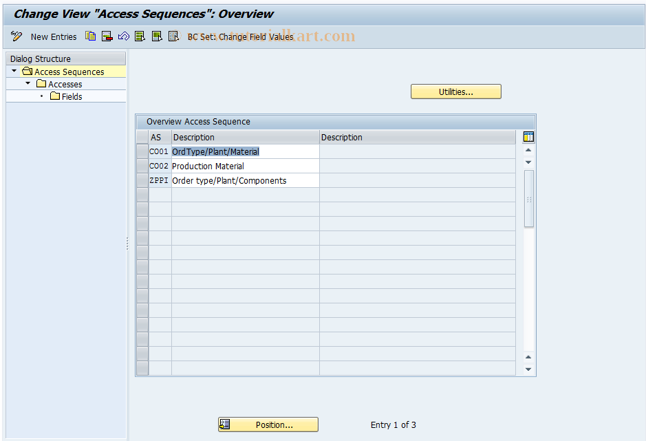 SAP TCode OPLF - Access: Maintain batch determ.(prod)