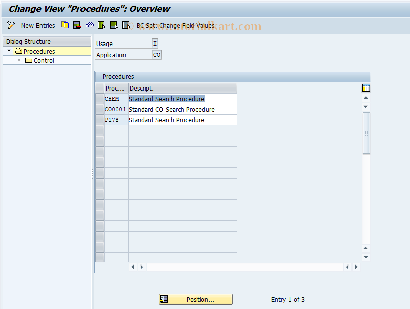 SAP TCode OPLG - Batch determ.: Procedure for prod.