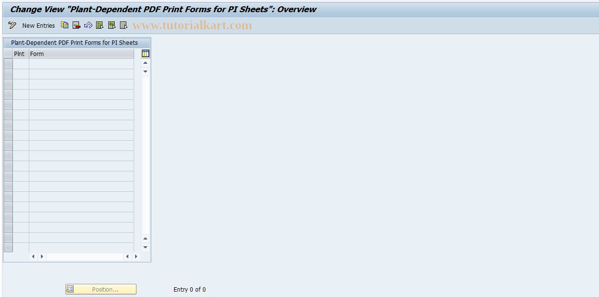 SAP TCode OPMCF - PDF Form: Plant Assignment
