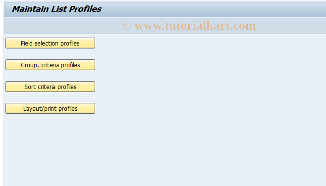 SAP TCode OPP5 - List Profile Component List