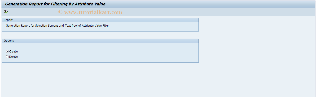 SAP TCode OPPEGENFILT - Generate Attribute Value Filter