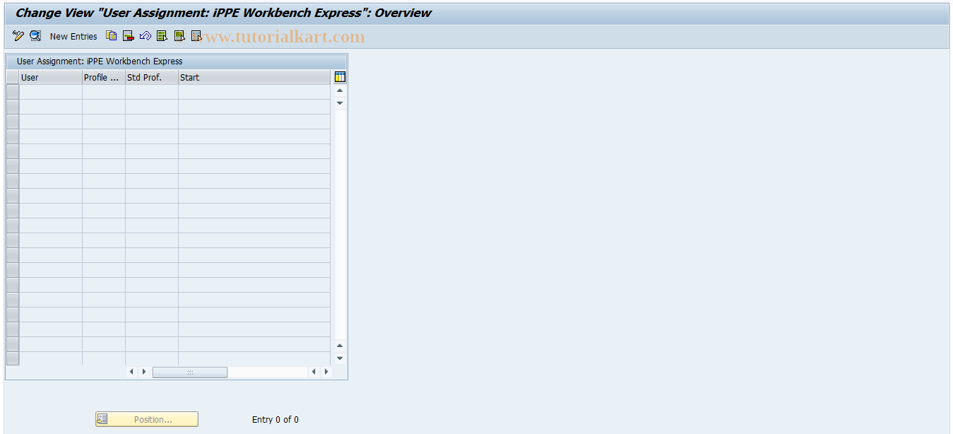 SAP TCode OPPELUI02 - User Assignment: iPPE WB Express